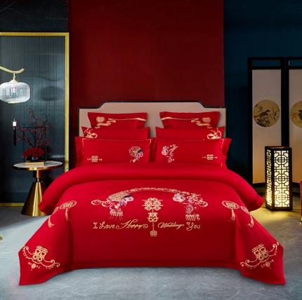 91家纺网 家纺一手货源 找家纺 （总）千禧家纺 2023新款生态磨毛婚庆多件套