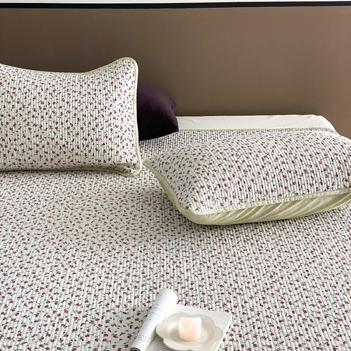 91家纺网 家纺一手货源 找家纺 汇庭 2023新款大鹅水洗棉床盖三件套 艾薇庄园