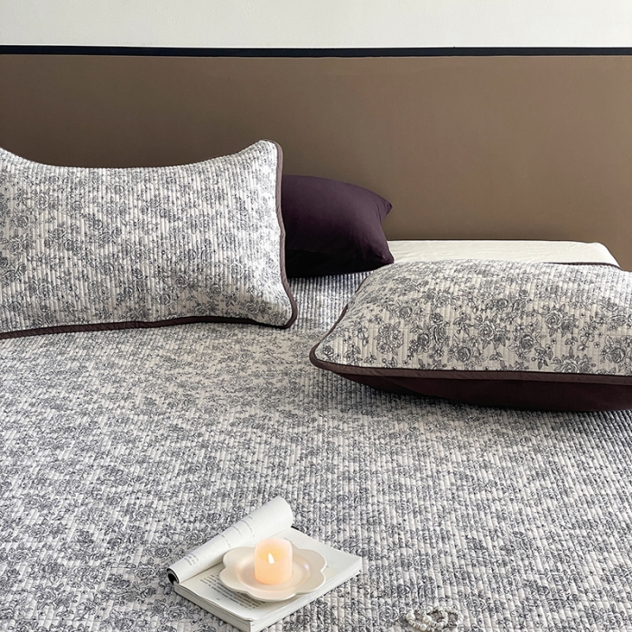 91家纺网 家纺一手货源 找家纺 汇庭 2023新款大鹅水洗棉床盖三件套 安莉庄园