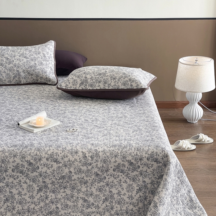 91家纺网 家纺一手货源 找家纺 汇庭 2023新款大鹅水洗棉床盖三件套 安莉庄园