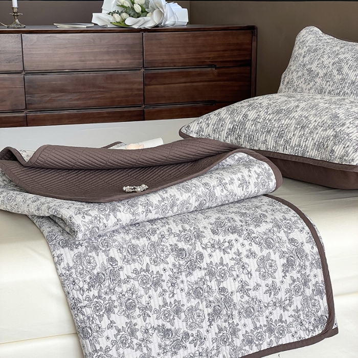 91家纺网 家纺一手货源 找家纺 汇庭 2023新款大鹅水洗棉床盖三件套 安莉庄园