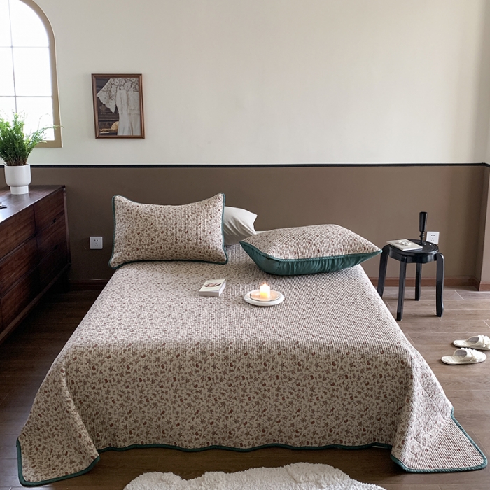 91家纺网 家纺一手货源 找家纺 汇庭 2023新款大鹅水洗棉床盖三件套 叮叮庄园