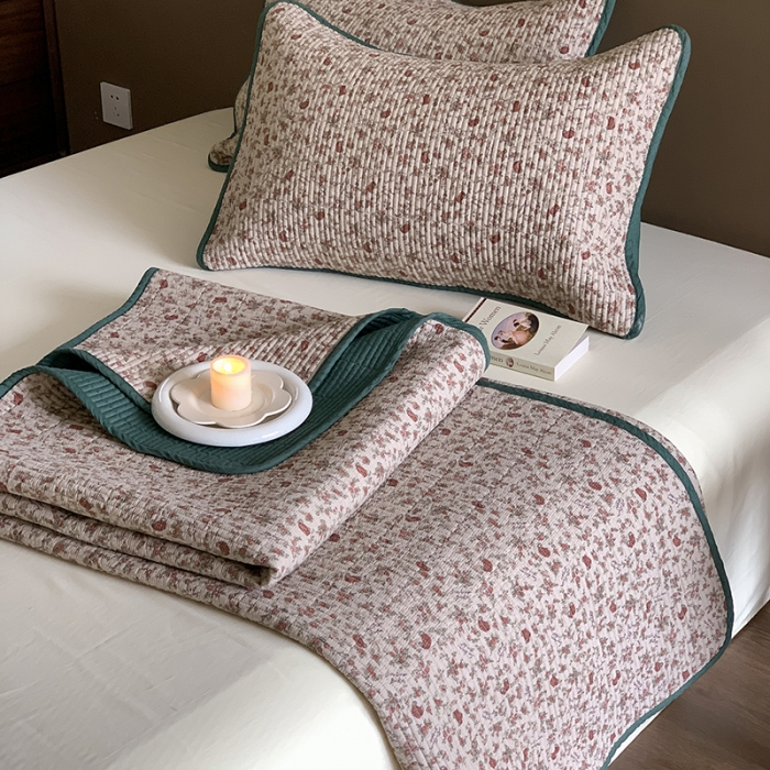 91家纺网 家纺一手货源 找家纺 汇庭 2023新款大鹅水洗棉床盖三件套 叮叮庄园