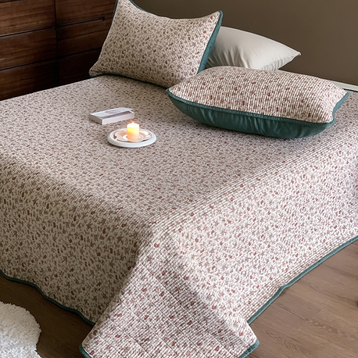 91家纺网 家纺一手货源 找家纺 汇庭 2023新款大鹅水洗棉床盖三件套 叮叮庄园