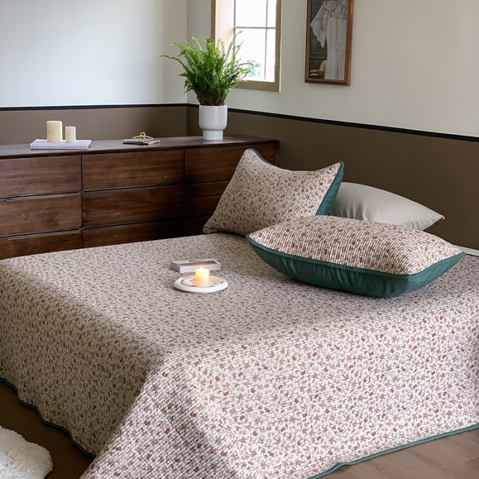 91家纺网 家纺一手货源 找家纺 汇庭 2023新款大鹅水洗棉床盖三件套 叮叮庄园