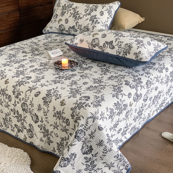 91家纺网 家纺一手货源 找家纺 汇庭 2023新款大鹅水洗棉床盖三件套 古驰庄园