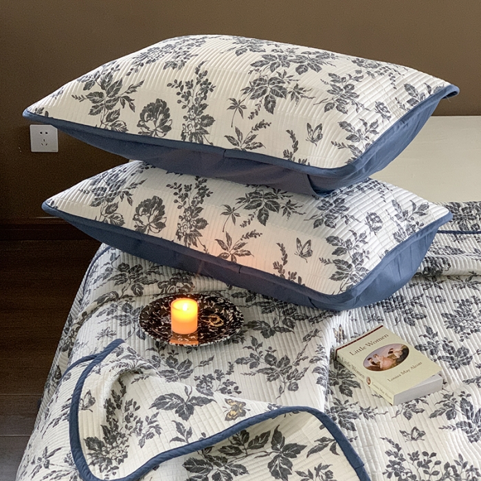 91家纺网 家纺一手货源 找家纺 汇庭 2023新款大鹅水洗棉床盖三件套 古驰庄园