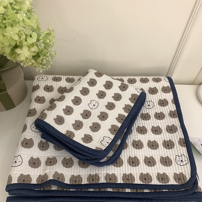 91家纺网 家纺一手货源 找家纺 汇庭 2023新款大鹅水洗棉床盖三件套 口袋庄园