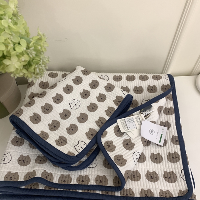 91家纺网 家纺一手货源 找家纺 汇庭 2023新款大鹅水洗棉床盖三件套 口袋庄园