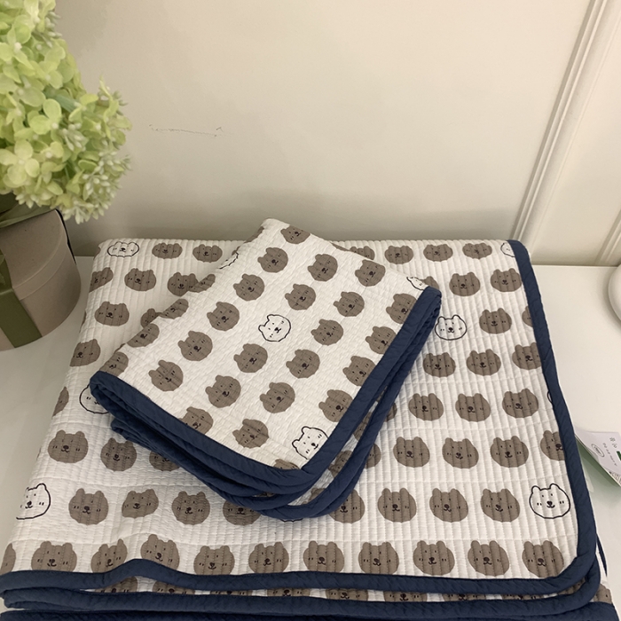 91家纺网 家纺一手货源 找家纺 汇庭 2023新款大鹅水洗棉床盖三件套 口袋庄园