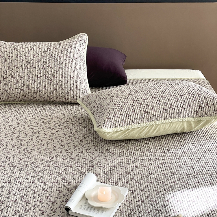 91家纺网 家纺一手货源 找家纺 汇庭 2023新款大鹅水洗棉床盖三件套 莫奈庄园