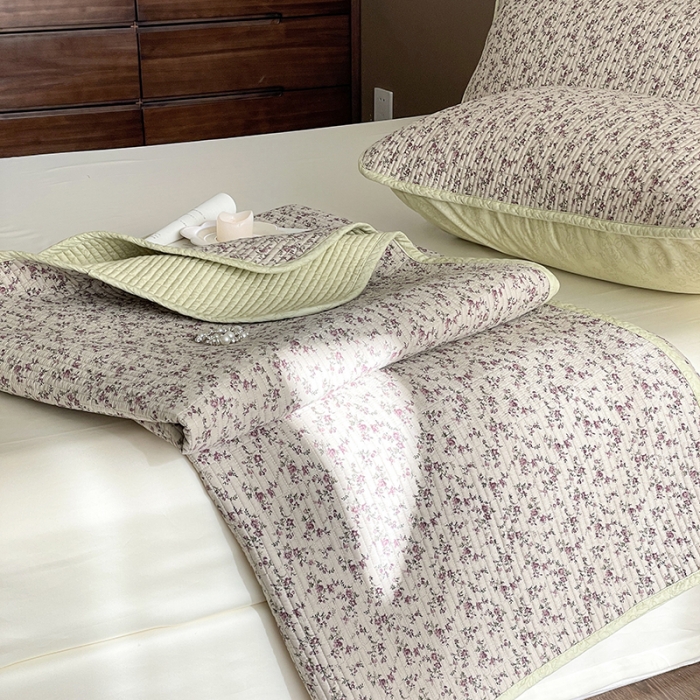 91家纺网 家纺一手货源 找家纺 汇庭 2023新款大鹅水洗棉床盖三件套 莫奈庄园