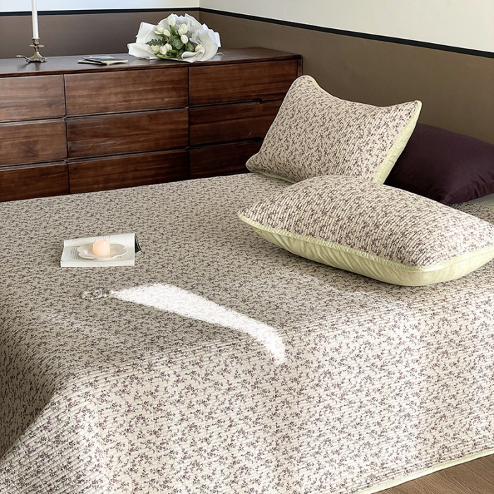 91家纺网 家纺一手货源 找家纺 汇庭 2023新款大鹅水洗棉床盖三件套 莫奈庄园