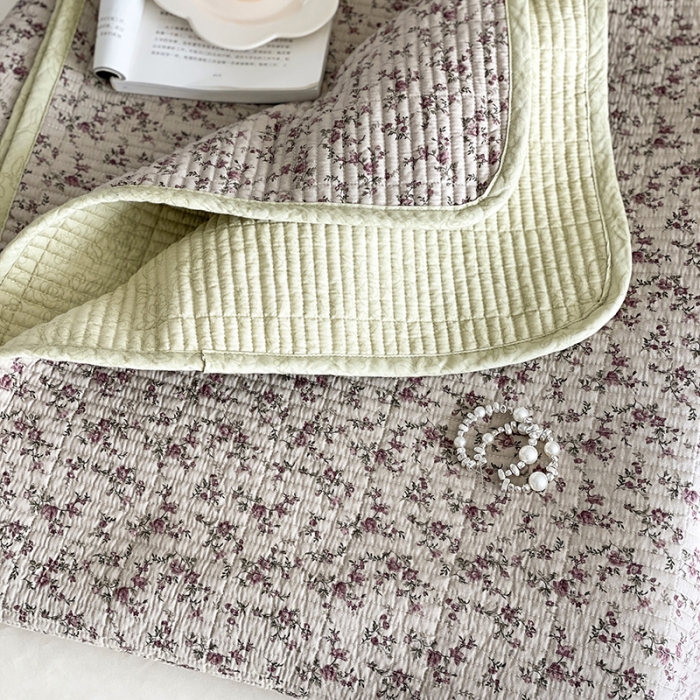 91家纺网 家纺一手货源 找家纺 汇庭 2023新款大鹅水洗棉床盖三件套 莫奈庄园