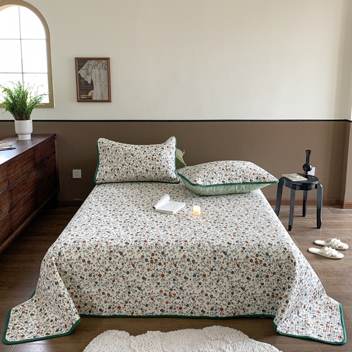 91家纺网 家纺一手货源 找家纺 汇庭 2023新款大鹅水洗棉床盖三件套 奈露庄园