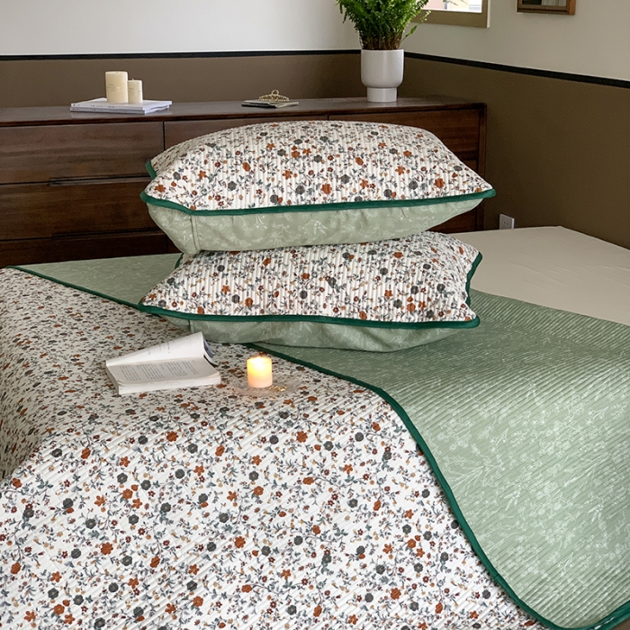 91家纺网 家纺一手货源 找家纺 汇庭 2023新款大鹅水洗棉床盖三件套 奈露庄园