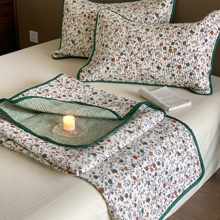 91家纺网 家纺一手货源 找家纺 汇庭 2023新款大鹅水洗棉床盖三件套 奈露庄园