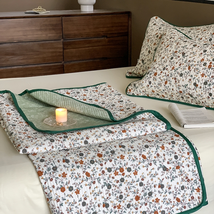 91家纺网 家纺一手货源 找家纺 汇庭 2023新款大鹅水洗棉床盖三件套 奈露庄园