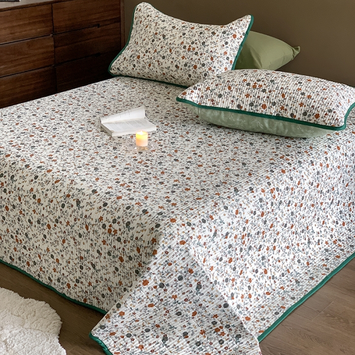 91家纺网 家纺一手货源 找家纺 汇庭 2023新款大鹅水洗棉床盖三件套 奈露庄园