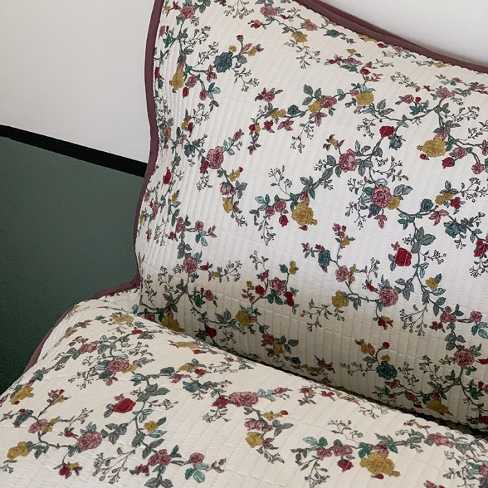 91家纺网 家纺一手货源 找家纺 汇庭 2023新款大鹅水洗棉床盖三件套 奈雪庄园