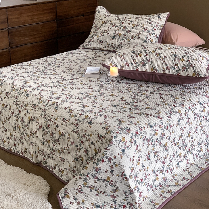 91家纺网 家纺一手货源 找家纺 汇庭 2023新款大鹅水洗棉床盖三件套 奈雪庄园