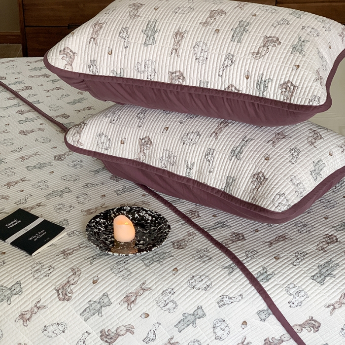 91家纺网 家纺一手货源 找家纺 汇庭 2023新款大鹅水洗棉床盖三件套 尼克庄园