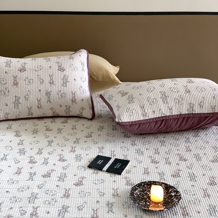 91家纺网 家纺一手货源 找家纺 汇庭 2023新款大鹅水洗棉床盖三件套 尼克庄园