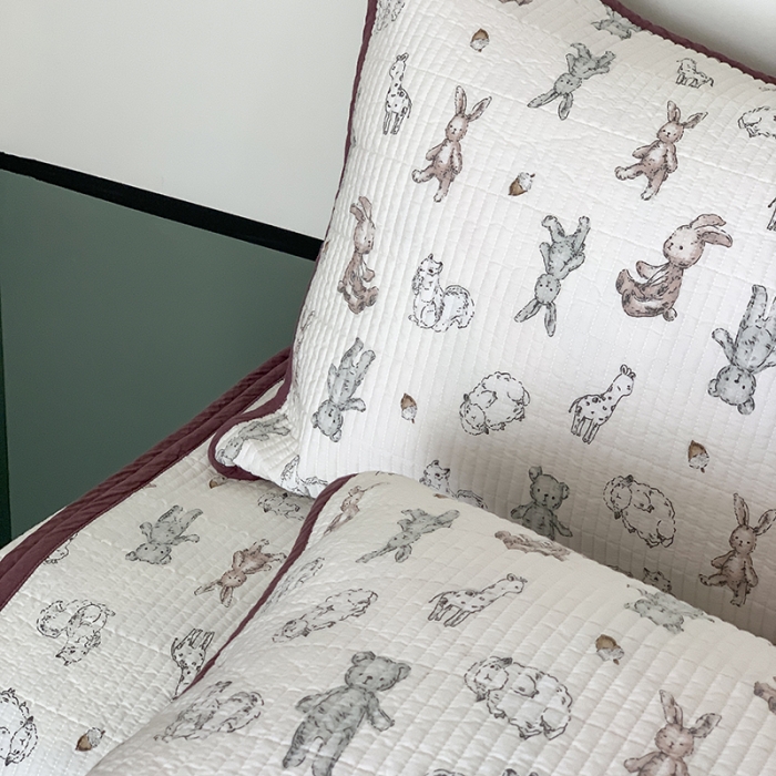 91家纺网 家纺一手货源 找家纺 汇庭 2023新款大鹅水洗棉床盖三件套 尼克庄园