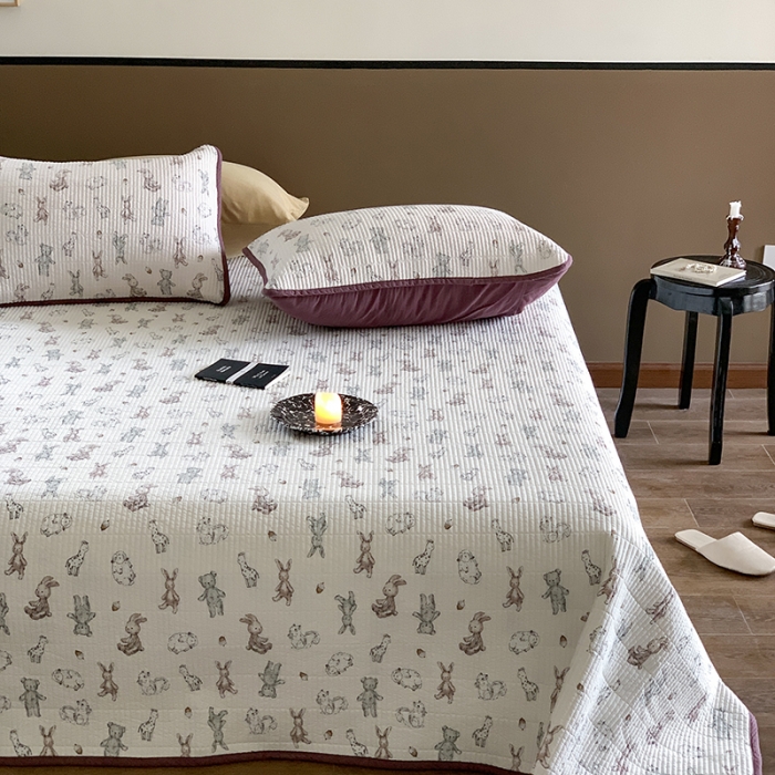 91家纺网 家纺一手货源 找家纺 汇庭 2023新款大鹅水洗棉床盖三件套 尼克庄园