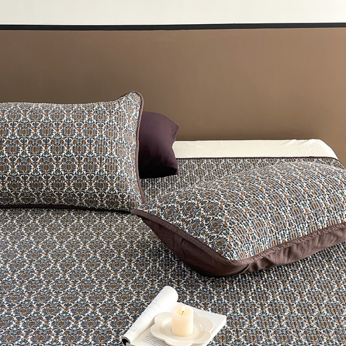 91家纺网 家纺一手货源 找家纺 汇庭 2023新款大鹅水洗棉床盖三件套 尼亚庄园