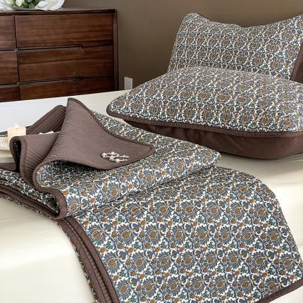 汇庭 2023新款大鹅水洗棉床盖三件套 尼亚庄园