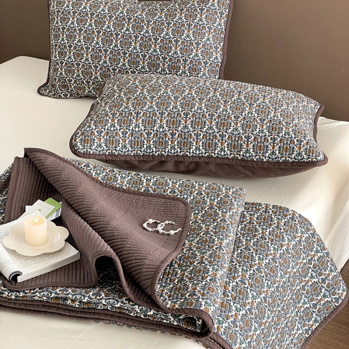 91家纺网 家纺一手货源 找家纺 汇庭 2023新款大鹅水洗棉床盖三件套 尼亚庄园