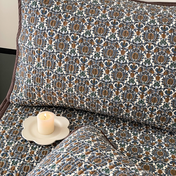 91家纺网 家纺一手货源 找家纺 汇庭 2023新款大鹅水洗棉床盖三件套 尼亚庄园