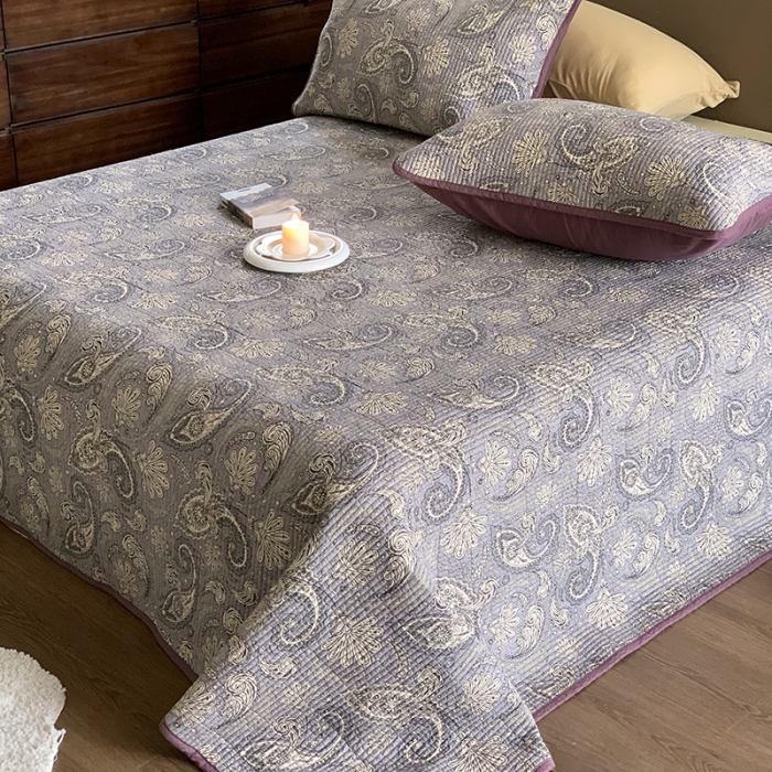 91家纺网 家纺一手货源 找家纺 汇庭 2023新款大鹅水洗棉床盖三件套 佩利庄园