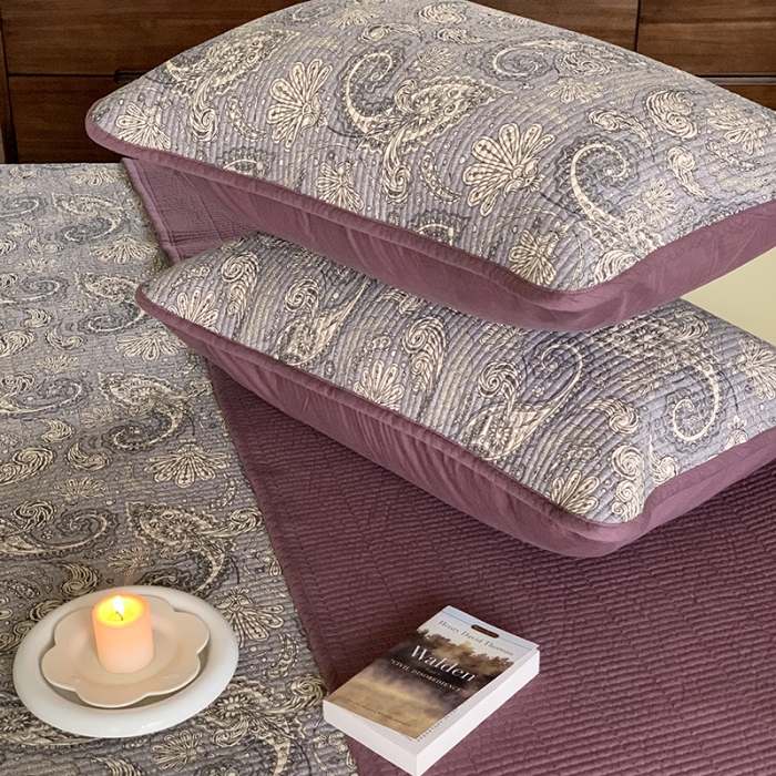 91家纺网 家纺一手货源 找家纺 汇庭 2023新款大鹅水洗棉床盖三件套 佩利庄园