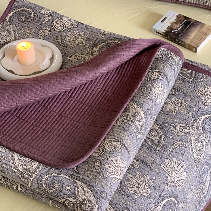 91家纺网 家纺一手货源 找家纺 汇庭 2023新款大鹅水洗棉床盖三件套 佩利庄园