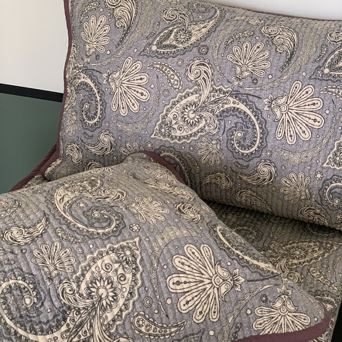 91家纺网 家纺一手货源 找家纺 汇庭 2023新款大鹅水洗棉床盖三件套 佩利庄园