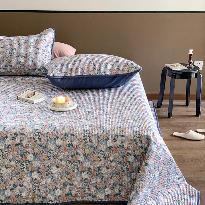 91家纺网 家纺一手货源 找家纺 汇庭 2023新款大鹅水洗棉床盖三件套 斯基庄园