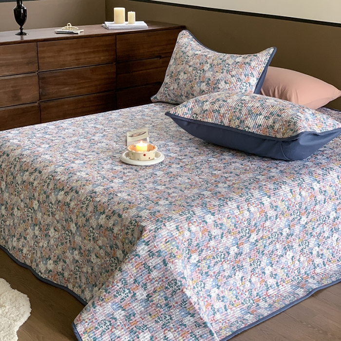 91家纺网 家纺一手货源 找家纺 汇庭 2023新款大鹅水洗棉床盖三件套 斯基庄园