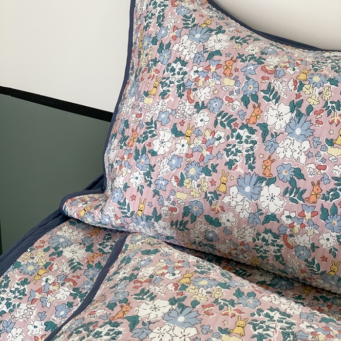 91家纺网 家纺一手货源 找家纺 汇庭 2023新款大鹅水洗棉床盖三件套 斯基庄园