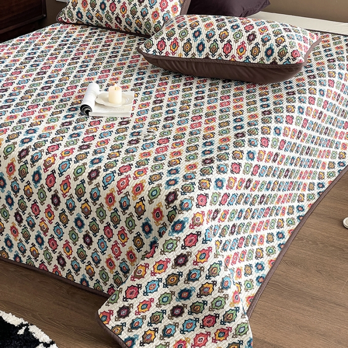 91家纺网 家纺一手货源 找家纺 汇庭 2023新款大鹅水洗棉床盖三件套 维亚庄园