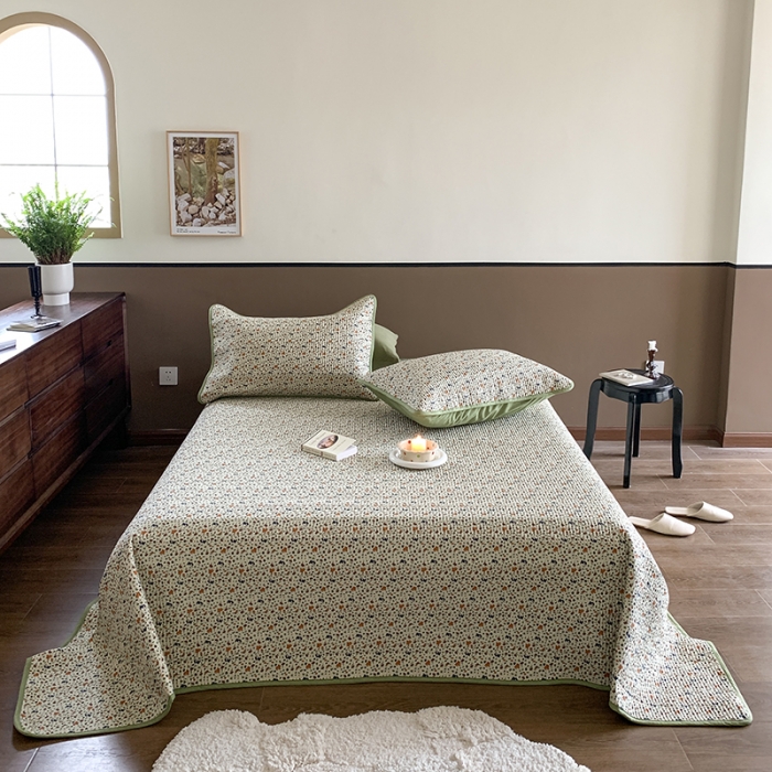 91家纺网 家纺一手货源 找家纺 汇庭 2023新款大鹅水洗棉床盖三件套 乌拉庄园