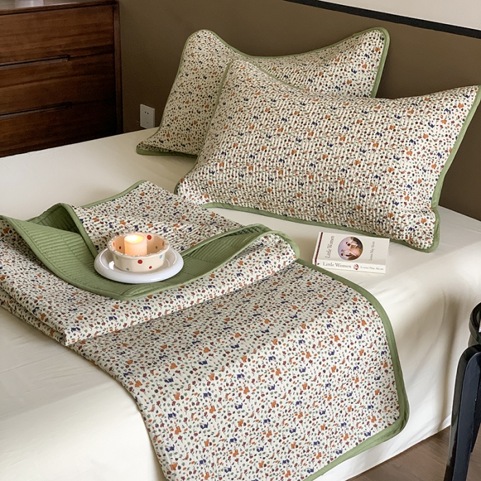 91家纺网 家纺一手货源 找家纺 汇庭 2023新款大鹅水洗棉床盖三件套 乌拉庄园