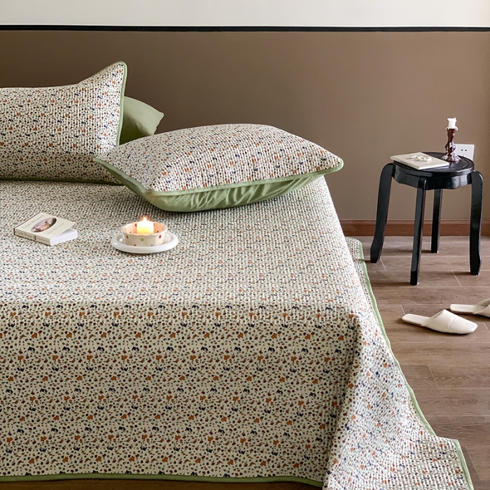 91家纺网 家纺一手货源 找家纺 汇庭 2023新款大鹅水洗棉床盖三件套 乌拉庄园