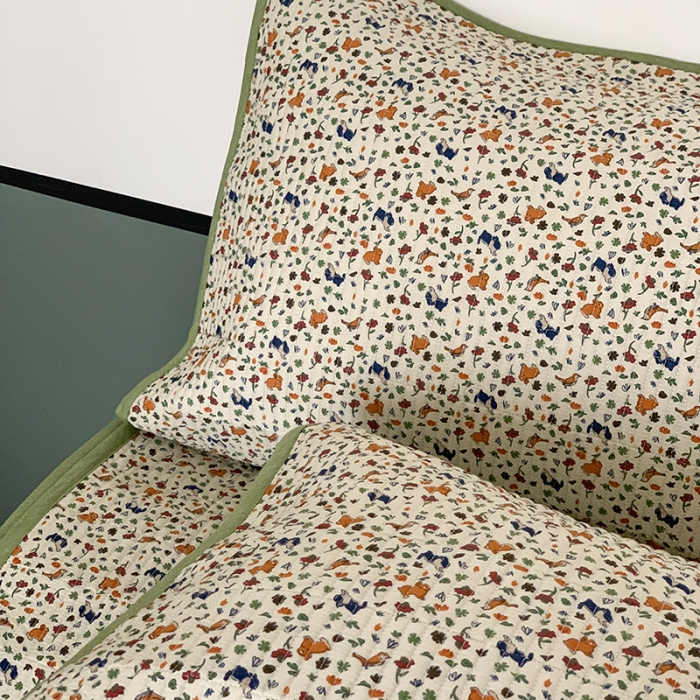 91家纺网 家纺一手货源 找家纺 汇庭 2023新款大鹅水洗棉床盖三件套 乌拉庄园