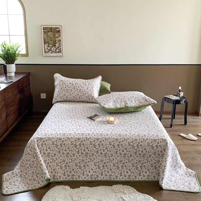 91家纺网 家纺一手货源 找家纺 汇庭 2023新款大鹅水洗棉床盖三件套 榛果庄园