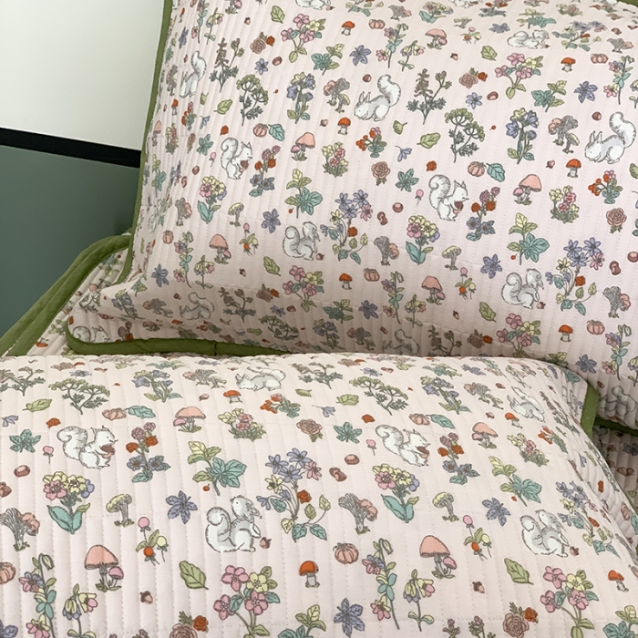 91家纺网 家纺一手货源 找家纺 汇庭 2023新款大鹅水洗棉床盖三件套 榛果庄园