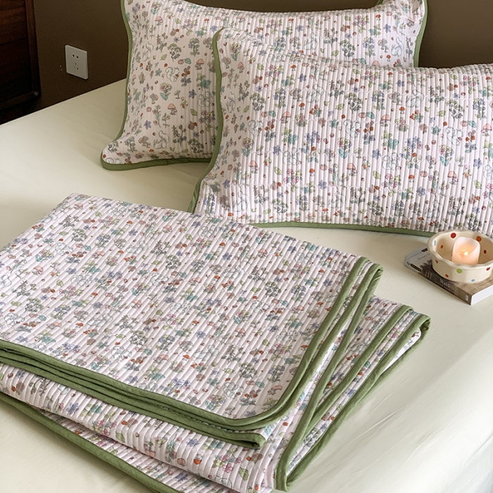 91家纺网 家纺一手货源 找家纺 汇庭 2023新款大鹅水洗棉床盖三件套 榛果庄园