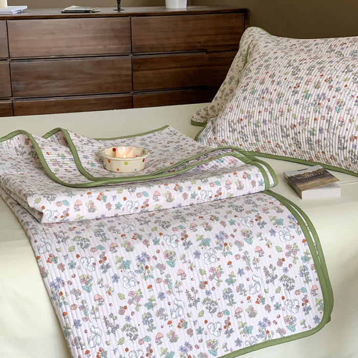 91家纺网 家纺一手货源 找家纺 汇庭 2023新款大鹅水洗棉床盖三件套 榛果庄园