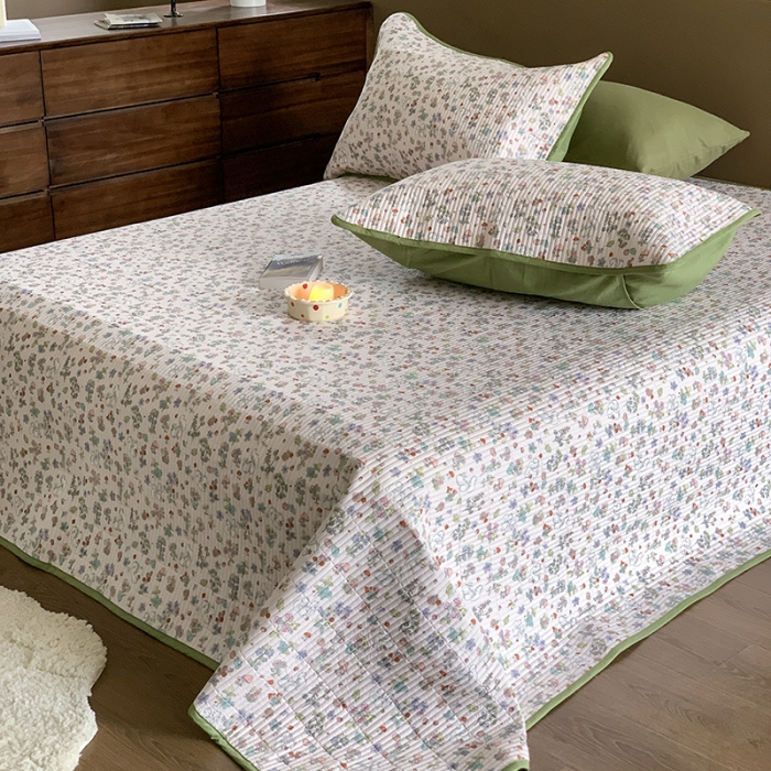 91家纺网 家纺一手货源 找家纺 汇庭 2023新款大鹅水洗棉床盖三件套 榛果庄园